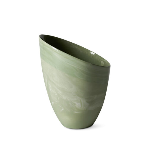 SKRÅ Vase, Marbled green
