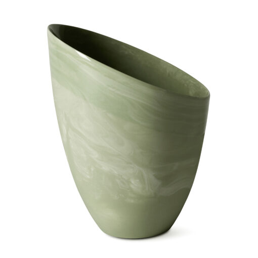 SKRÅ Vase, Grün marmoriert