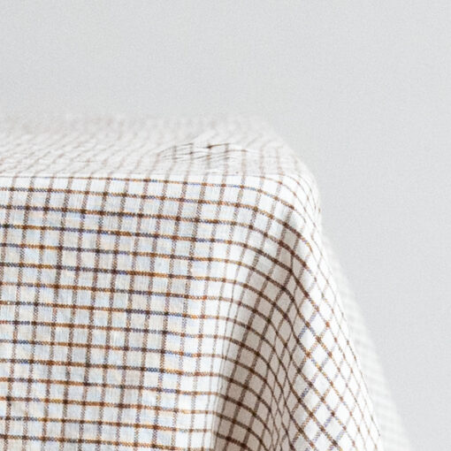 Linen cloth, Brown Checks 140 x 250 cm