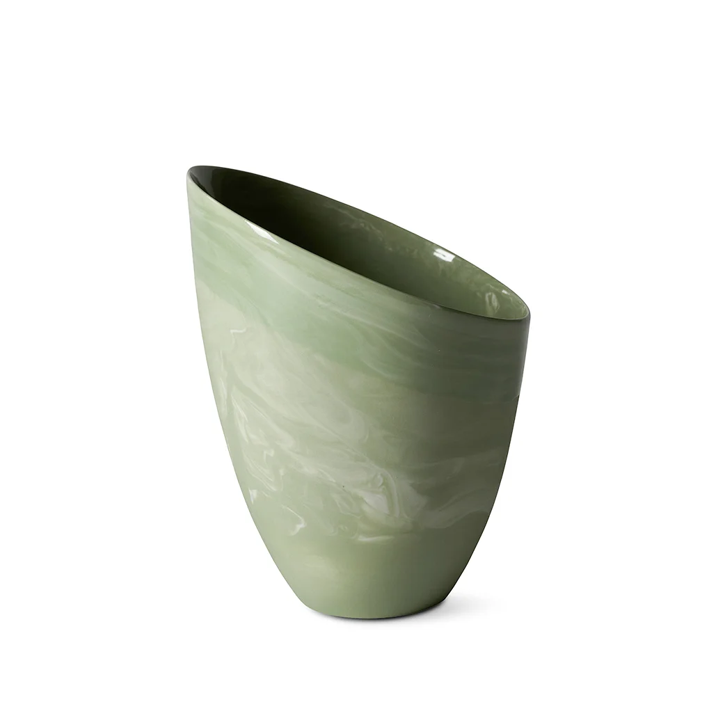 SKRÅ Vase Small, Marbled green