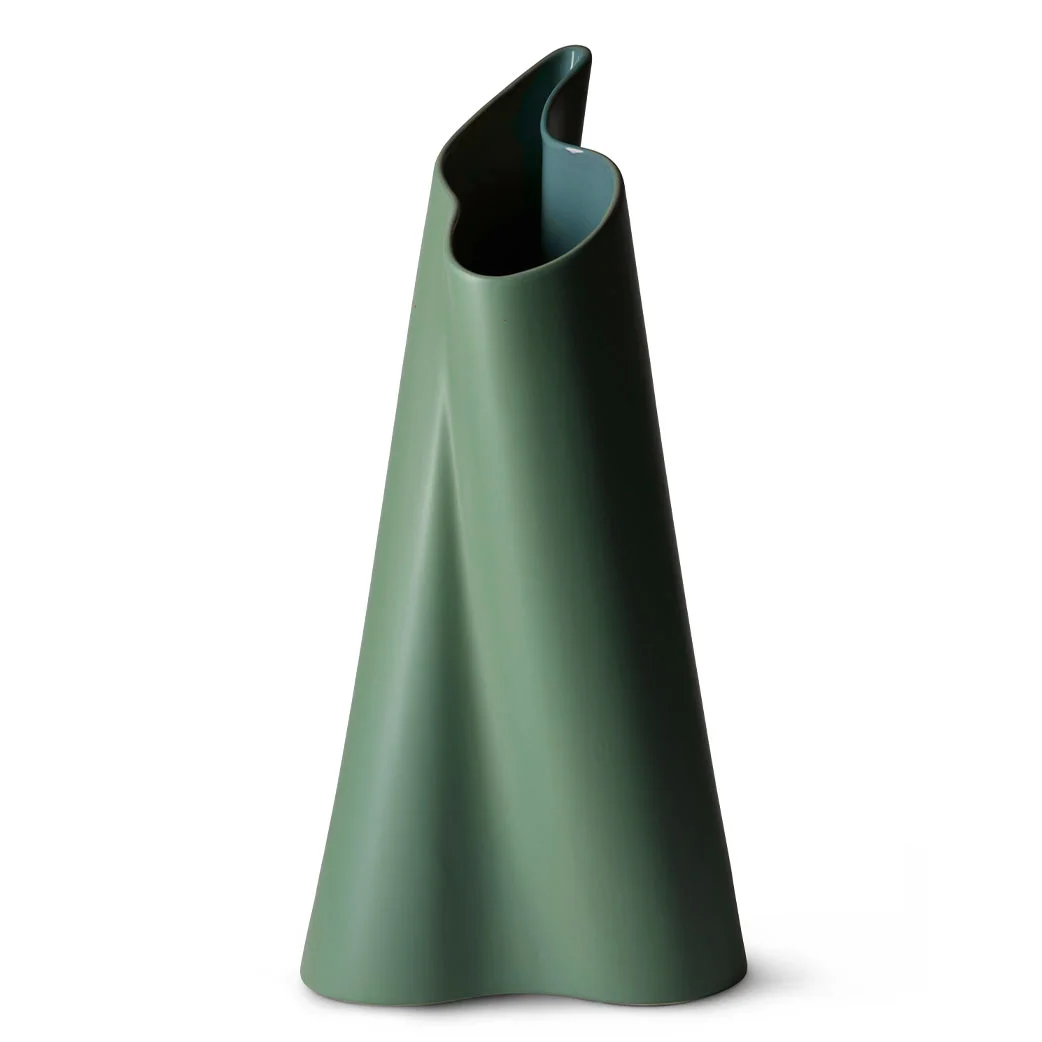 Vindskjev Vase, Leaf green-Bottle green