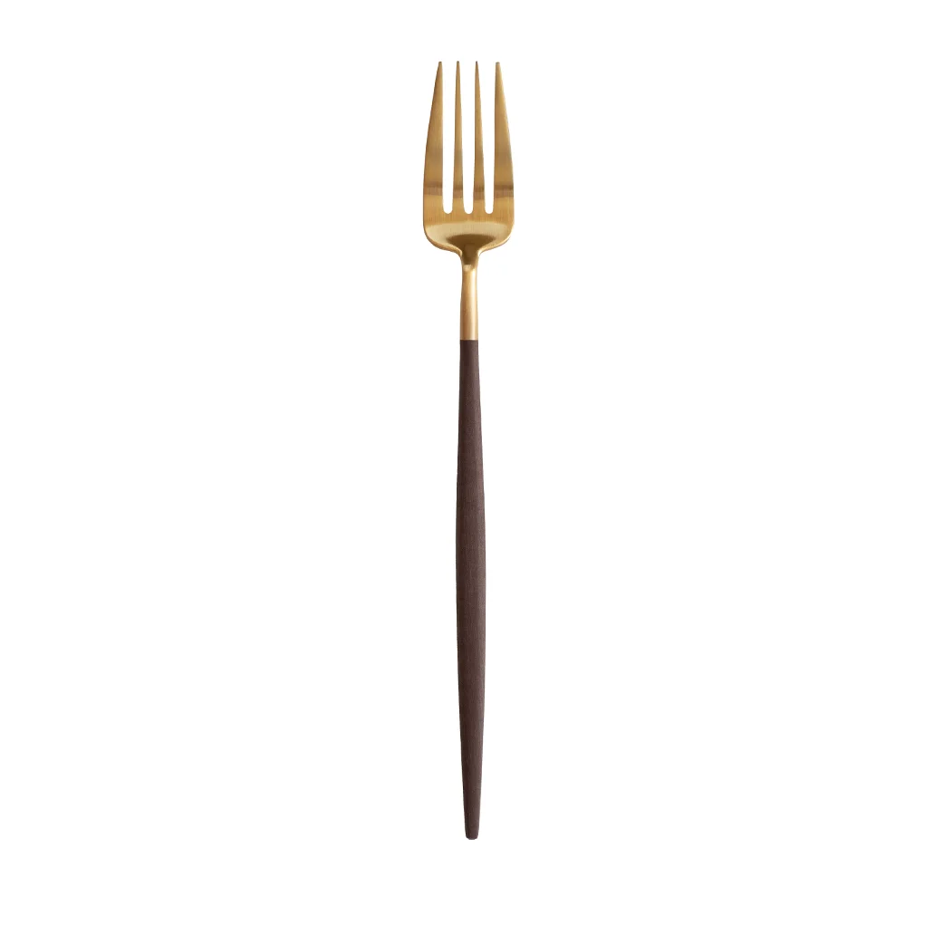 GOA Brown-Gold Serving Fork