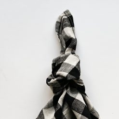 Alternative view of Linen napkin, Black Gingham checkered, 45 x 45