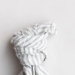 Alternative view of Linen napkin, Pajamas black/white 45 x 45