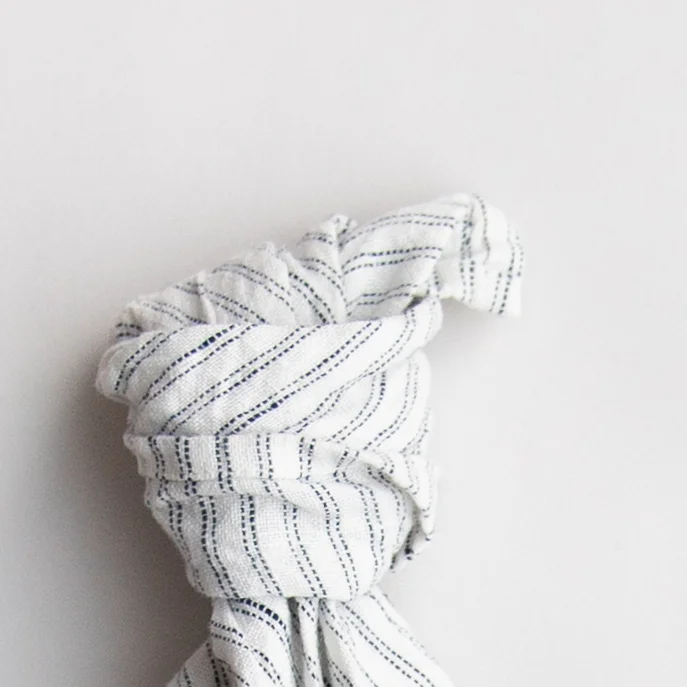 Linen napkin, Pajamas black/white 45 x 45 - Image 2