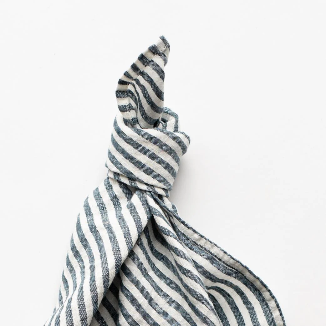 Linen napkin Duck Blue-White striped, 45x45