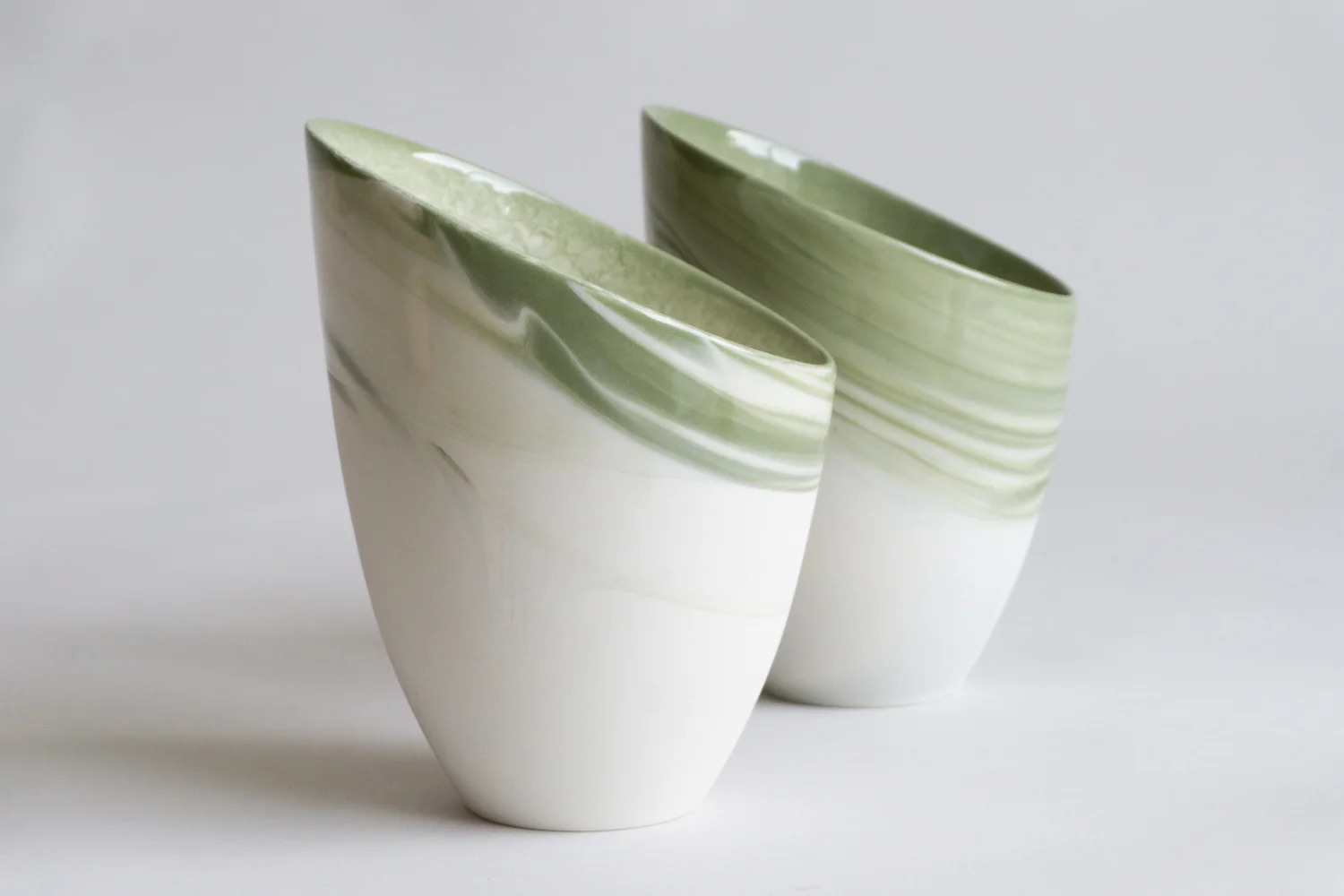 SKRÅ Vase Small, Marbled green - Image 2