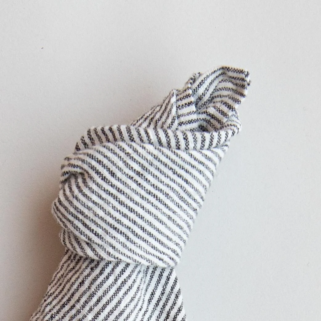 Linserviett, Stripe black/white