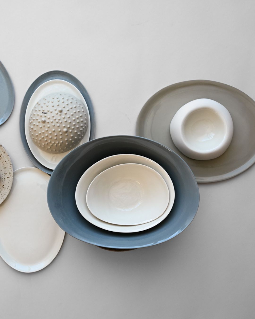 KRUM Serveringsbolle, Dueblå - Bilde 4