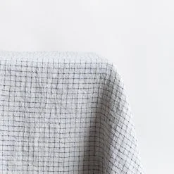 Linduk, Flax/Blue checks 140x 250 cm