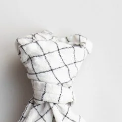 Alternative view of Linen napkin, Checkered black/white