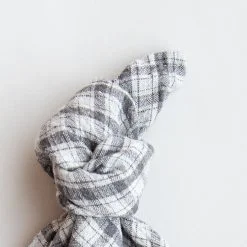 Alternative view of Linen napkin, Gray checks 45x45