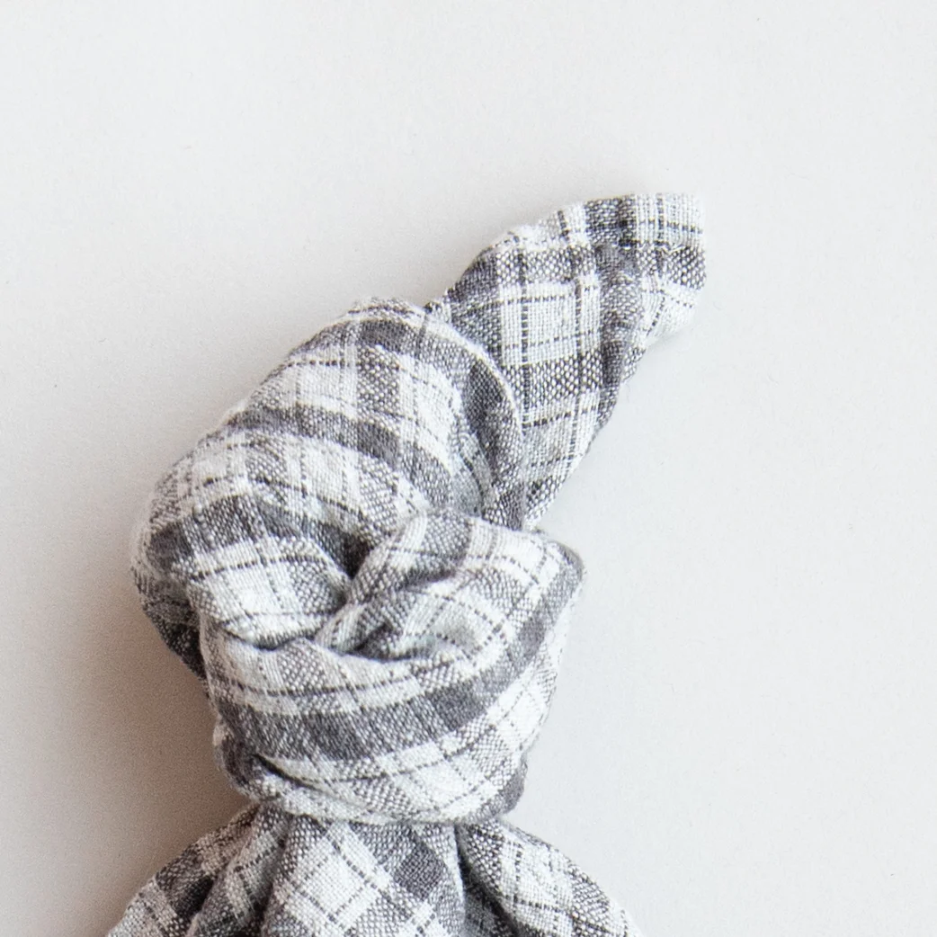 Linen napkin, Grey checks 45x45 - Image 2