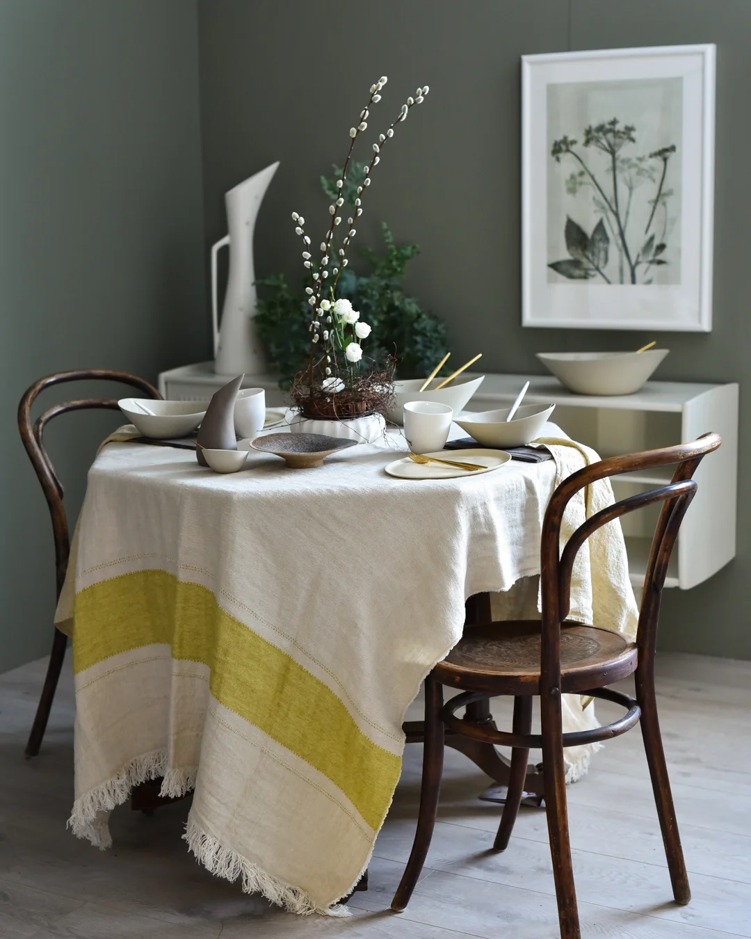 The Belgian towel,110x180cm, Mustard Stripe - Bilde 2