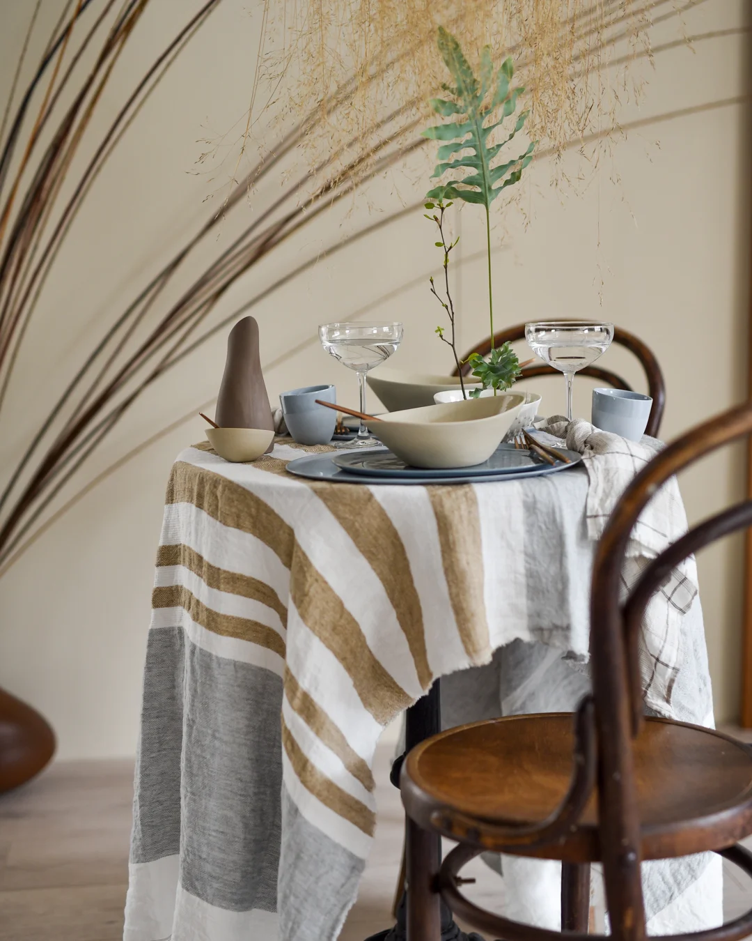 The Belgian towel 110x180cm, Ash Stripe - Bilde 2