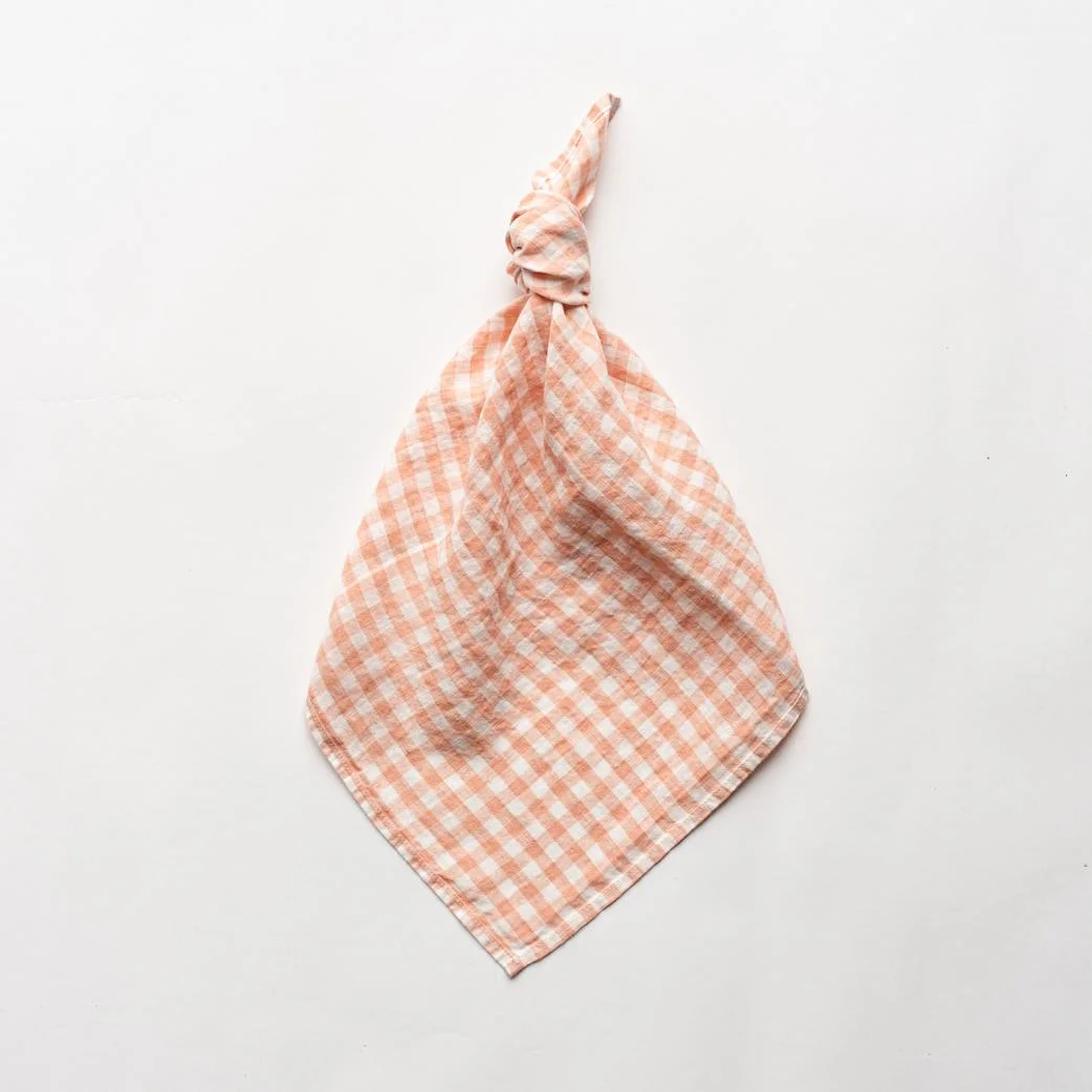 Linen napkin pink-white checked, 45x45