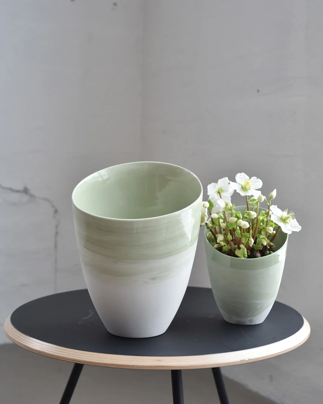 SKRÅ Vase Small, Marbled green - Image 5
