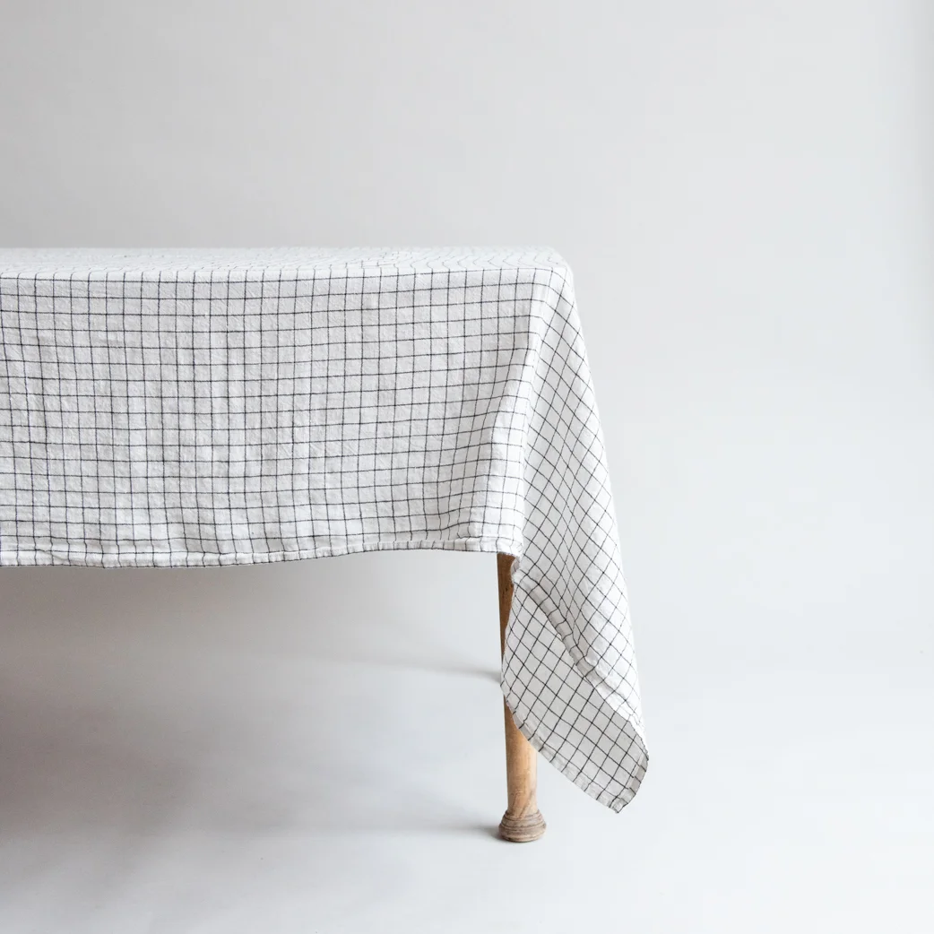 Linduk, White/black Checks 140 x 250 cm - Bilde 2