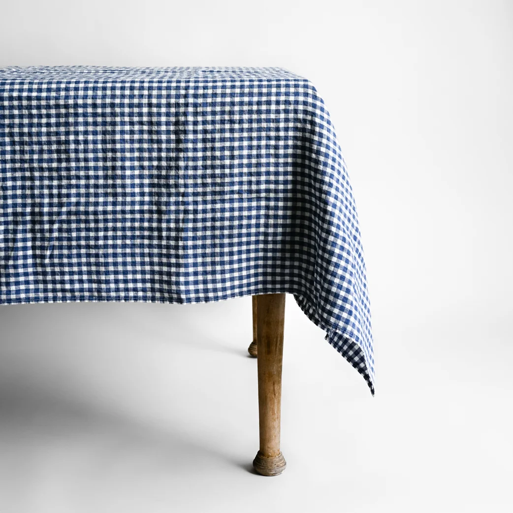 Linduk, Blue Gingham checks 140 x 250 cm - Bilde 2