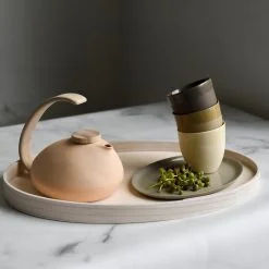 Alternative view of KRUM Teapot, Peach