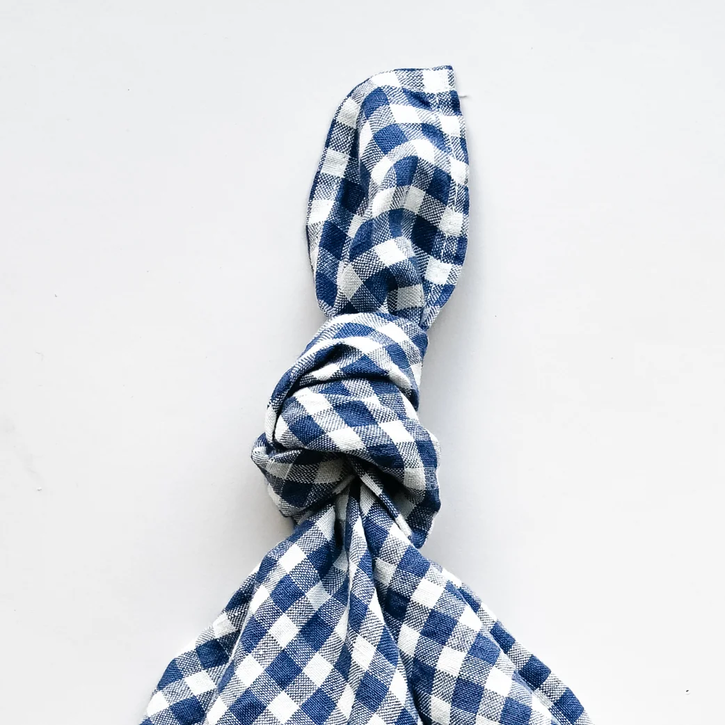 Linserviett, Blue Gingham rutet, 45 x 45 - Bilde 2