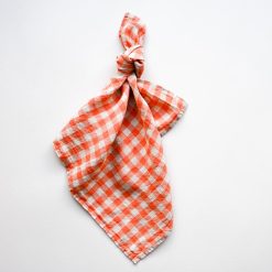 Linserviett, Orange Flax stripe, 45x45