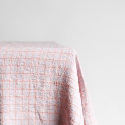 Linen cloth, Parma Orange Checks 140 x 250 cm