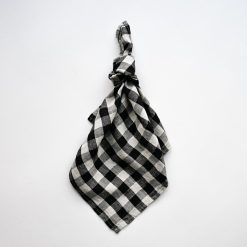 Linen napkin, Black Gingham checkered, 45 x 45