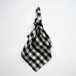 Linserviett, Black Gingham rutete, 45 x 45